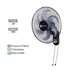 TREVELY - VENTILADOR DE PARED VT-182 18", 6 ASPAS