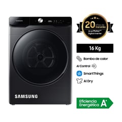 SAMSUNG - Secadora 16 Kg Carga Frontal Negro DV16T8740BV