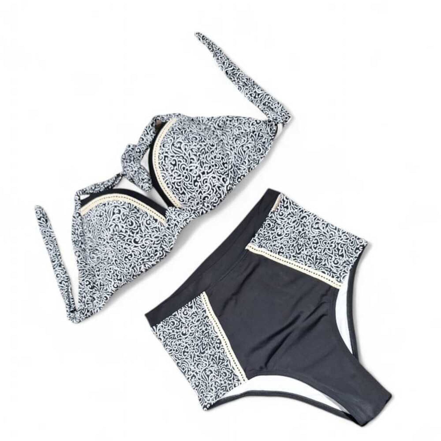 Bikini Detalle El Crochet Copa Aro Calzon Alto