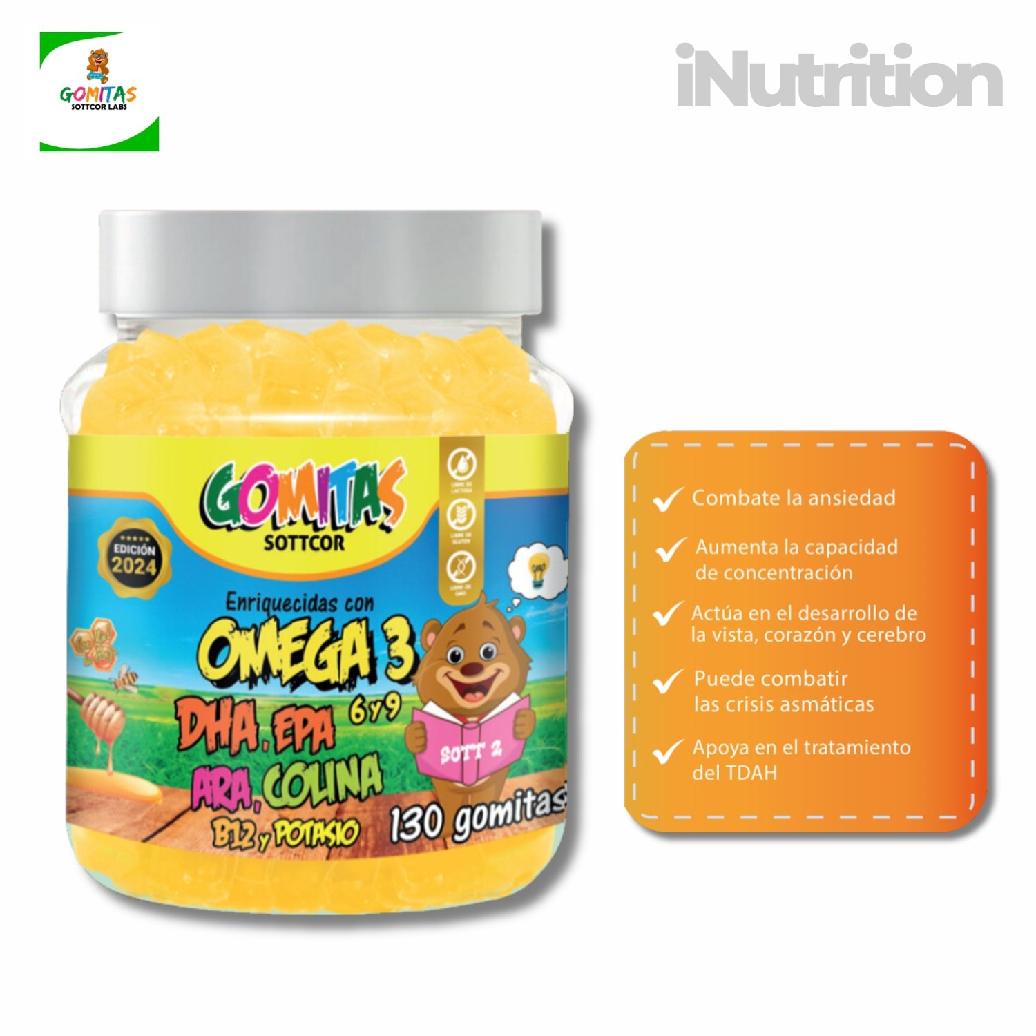 "OMEGA 3 - GOMITAS PARA NIÑOS - 130 GOMITAS"