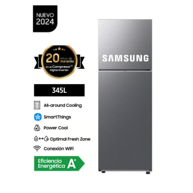 SAMSUNG - Refrigeradora Samsung Top Mount Freezer 345L Silver RT35DG5620S9