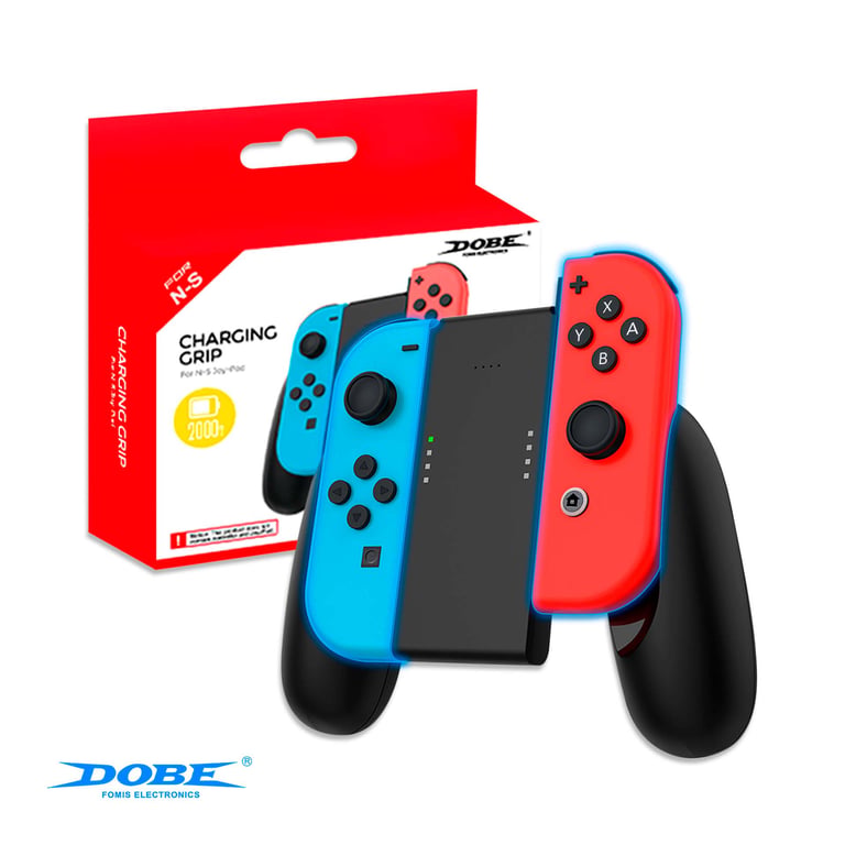 Joycon Grip Con Power Bank Para Nintendo Switch Fat y Oled Negro DOBE ...
