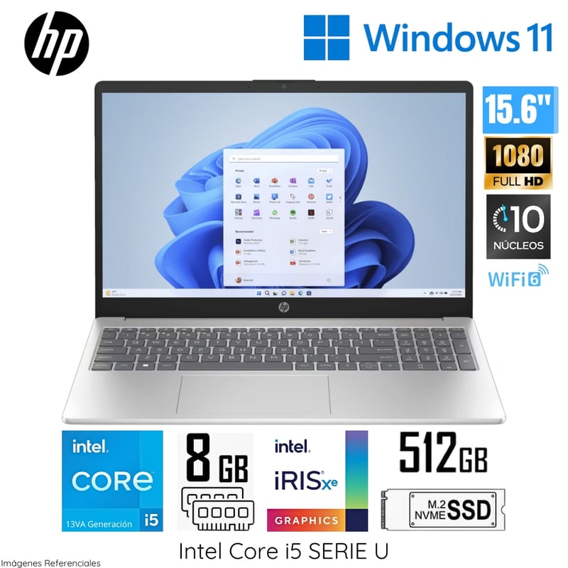 HP - Laptop HP 15-FD0007LA Intel Core i5-1335U 8GB RAM 512GB SSD 15.6" FHD Windows 11