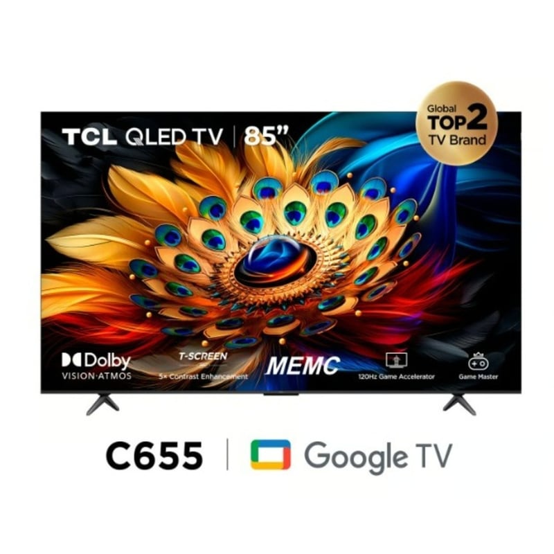 TCL - Televisor TCL QLED 85 Smart UHD 4K Google Tv 85C655