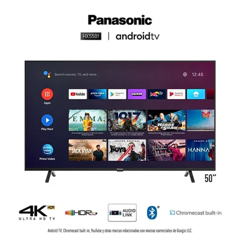 PANASONIC - Televisor Smart Android 4K UHD Panasonic 50 TC-50HX550P - Negro