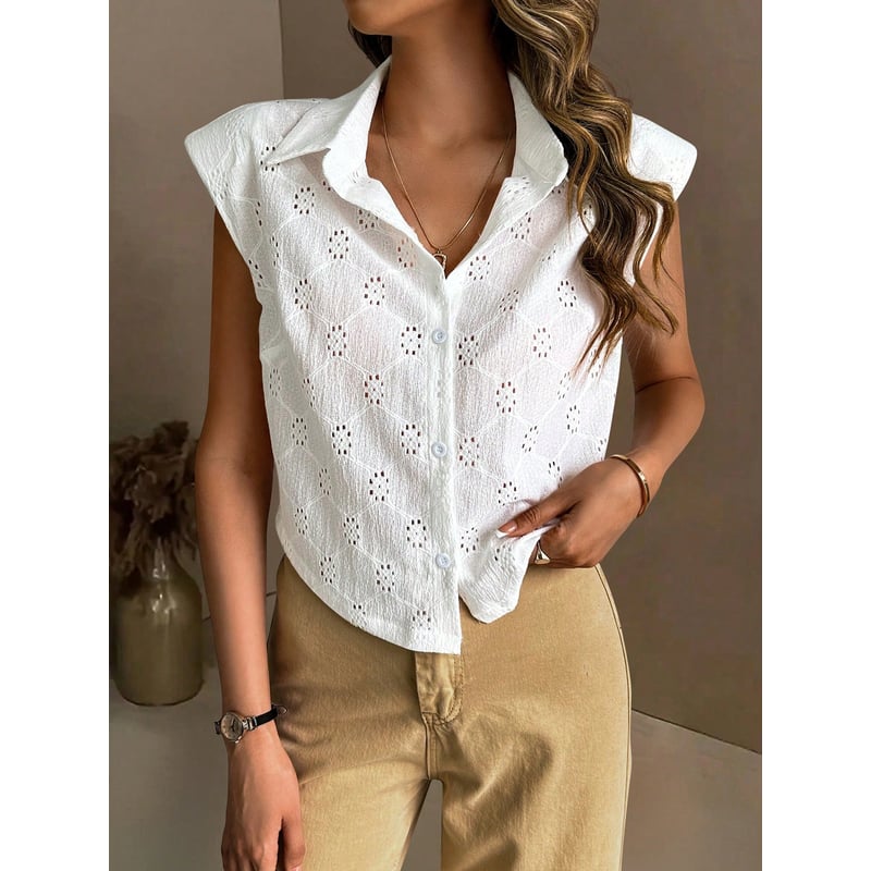 Blusa blanca hombreras shop