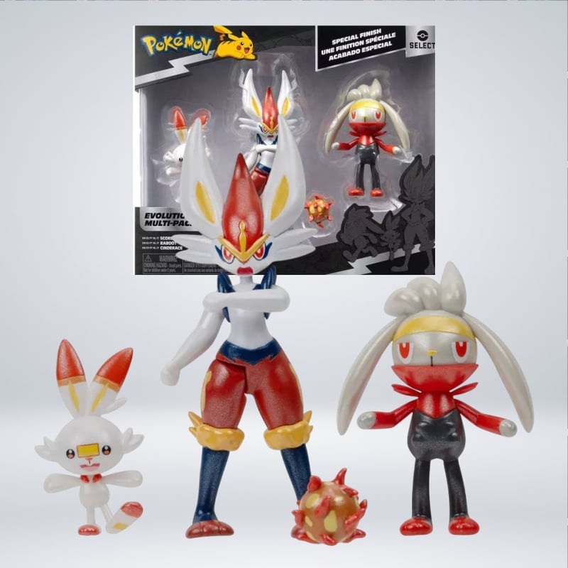 FIGURA POKEMON SELECT MULTIPACK EVOLUTION SCORBUNNY POKEMON falabella
