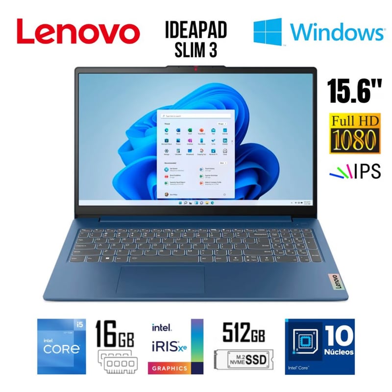 LENOVO - LAPTOP LENOVO IDEAPAD SLIM 3 15IAH8 - 83ER001DLM 15.6" FHD/ WIND/