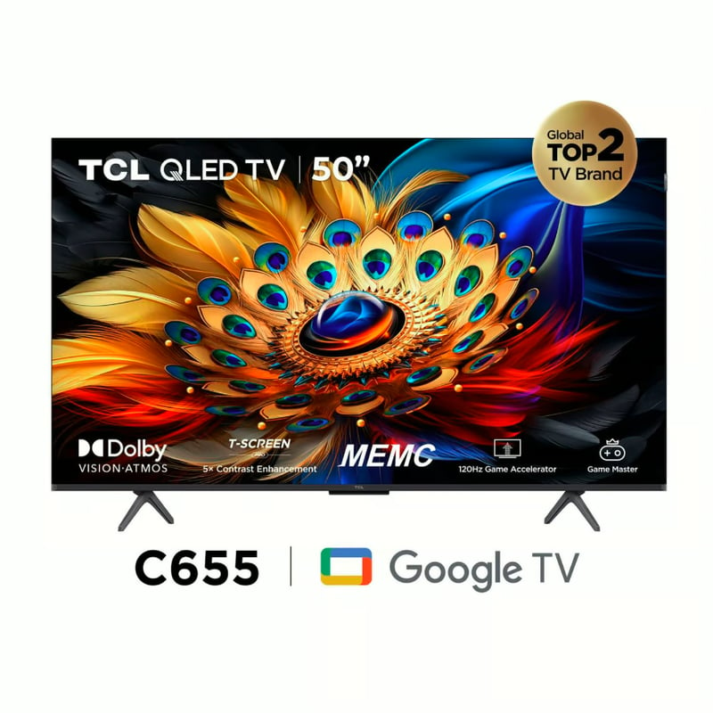 TCL - Televisor Tcl 50 Google Tv 50c655 Qled 4k Ultra Hd Smart Tv