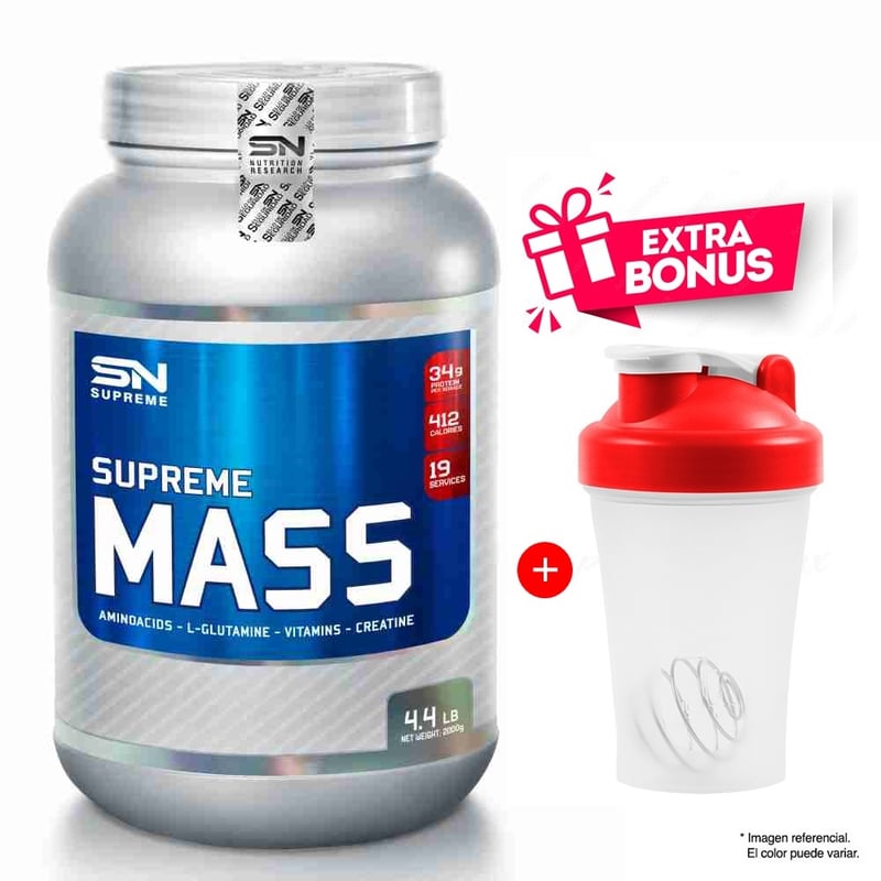 SUPREME NUTRITION - SUPREME NUTRITION SUPREME MASS 4.4 LIBRAS VAINILLA + SHAKER