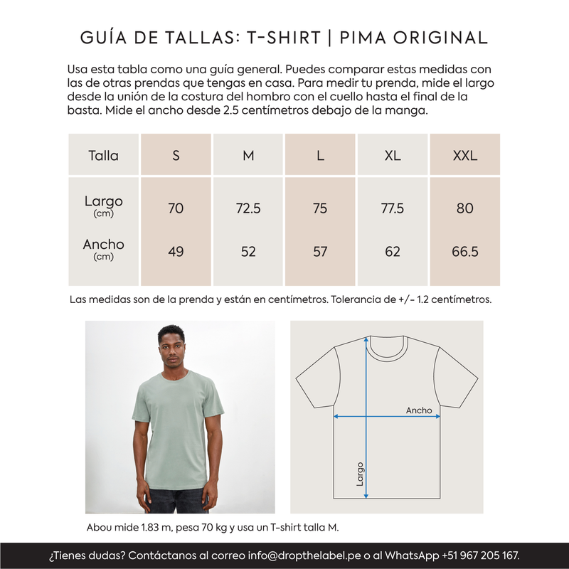 Polo Blanco para Hombre Drop the Label Cuello Redondo Manga Corta Algodon Pima DROP THE LABEL falabella
