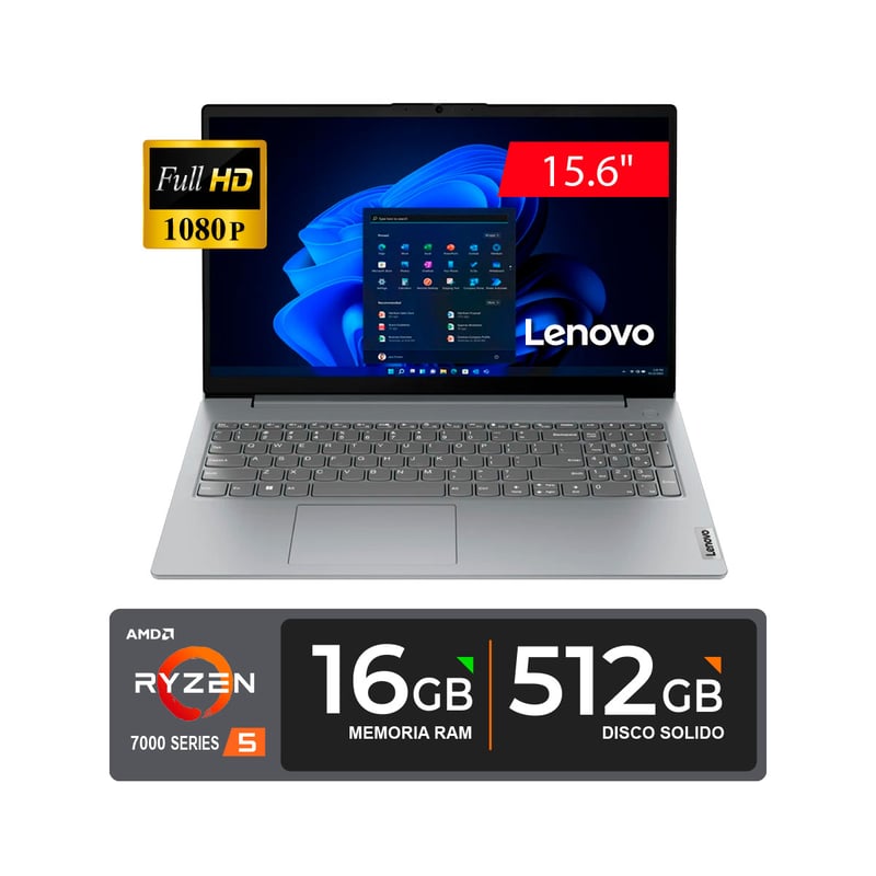 LENOVO - LAPTOP LENOVO V15 G4 AMN 15.6" FHD TN AMD Ryzen 5 7520U 4.3GHz/ 16GB DDR5 512GB SSD/ FREEDOS