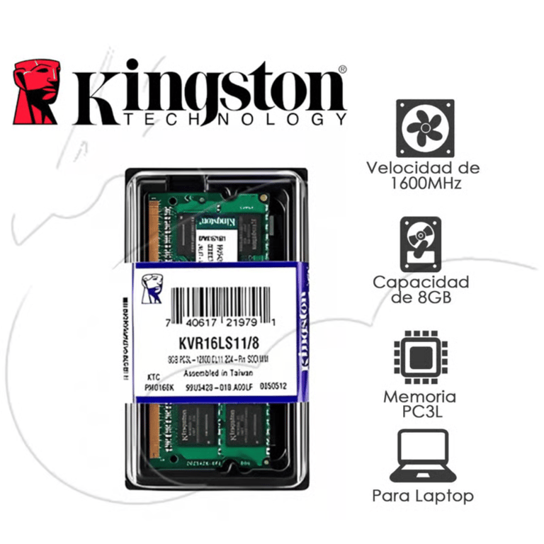 MEMORIA RAM DDR3 PC3L 1600MHZ 8GB KINGSTON KINGSTON