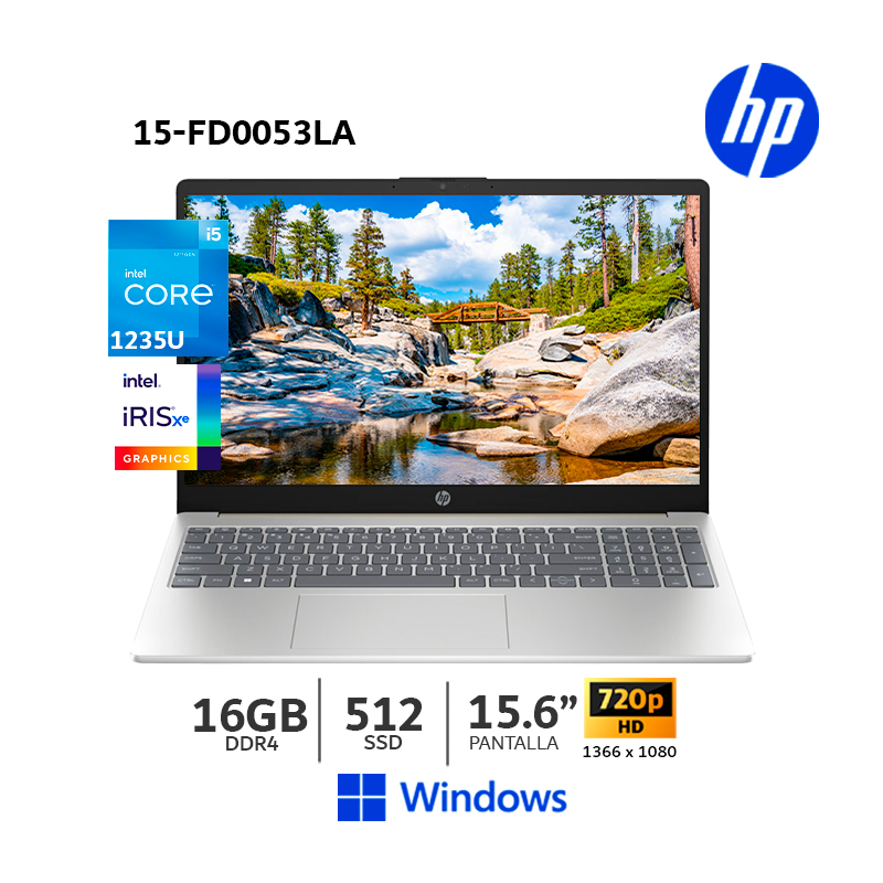 HP - Laptop HP 15-fd0053la Ci5-1235U 156 HD 330GHz 16GB Ram 512GB SSD WindA47BMLA