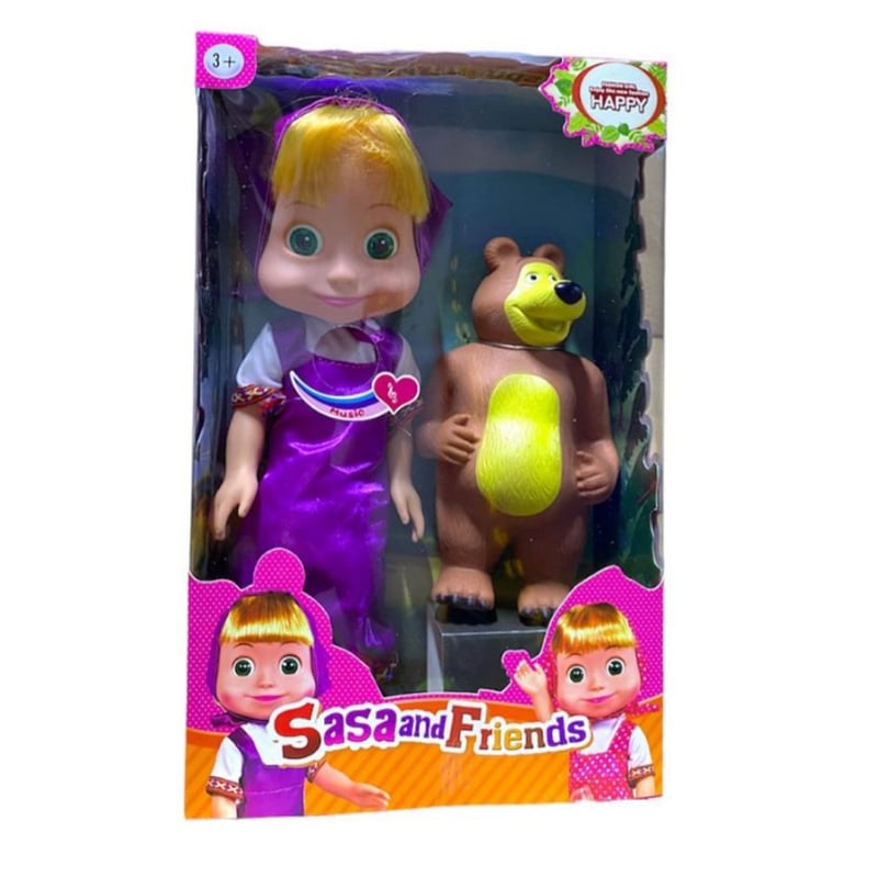 Sasa y Amigos Set de Muneca y Oso GENERICO falabella