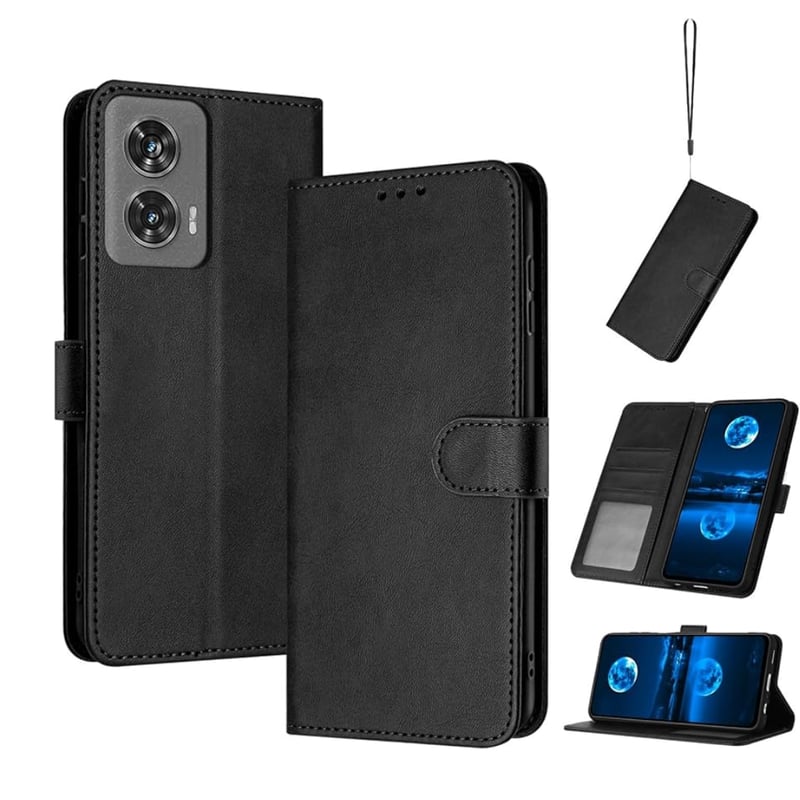 Custodia A Libro Portafoglio Per Motorola Edge 50 Fusion - Pelle PU Con Supporto E Chiusura Magnetica, Rosso