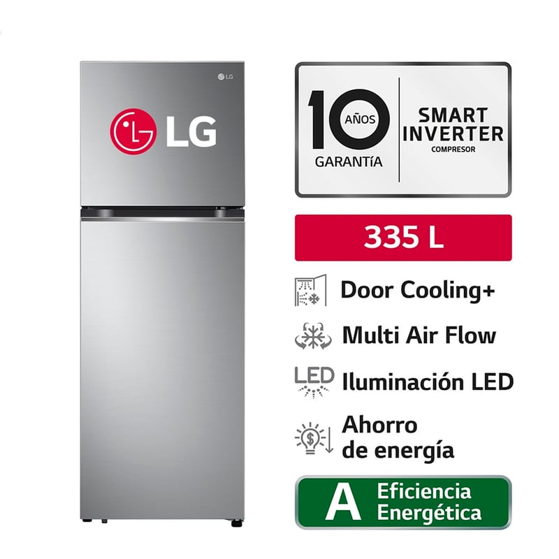 LG - REFRIGERADORA LG 335L NO FROST GT33BPP PLATEADO