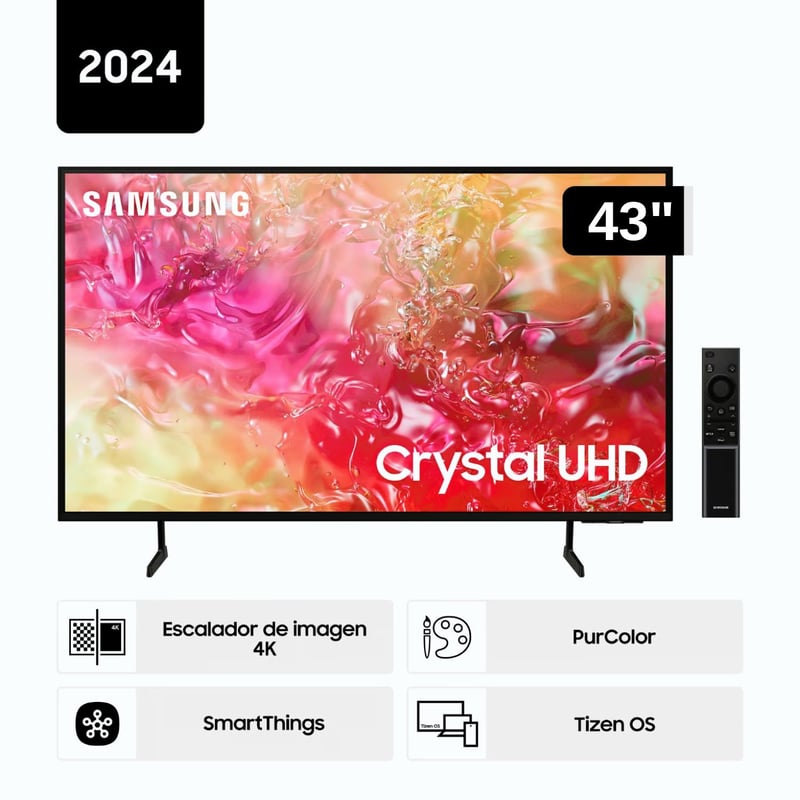 SAMSUNG - Televisor Samsung LED 43'' Crystal UHD 4K  43DU7000 Tizen OS Smart TV