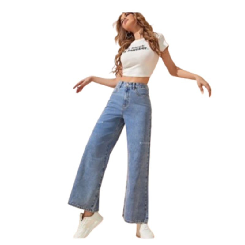 GENERICO - Pantalon Jean Wide Leg - Jean Rigido
