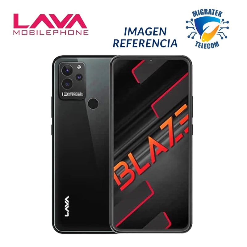 LAVA - SMARTPHONE LAVA BLAZE 4G 6.5' 64+4GB 13+2+2 / 8MPX  DUAL SIM - NEGRO