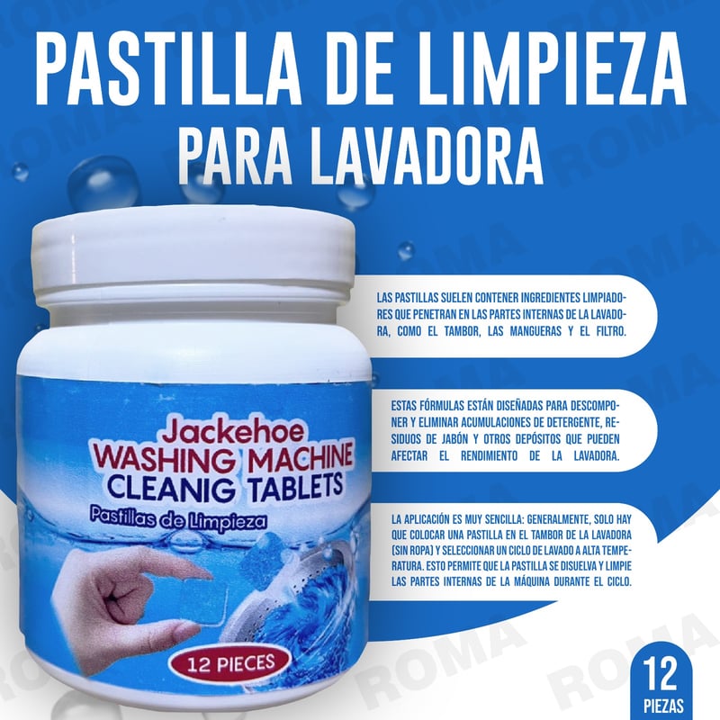 "PASTILLA DE LIMPIEZA PARA LAVADORA 24 und"