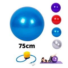 GENERICO - PELOTA YOGA FITNESS PILATES 75 CM + INFLADOR DE REGALO