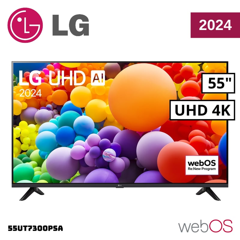 LG - TELEVISOR LG 55 SMART TV THINQ AI WEBOS HUB 4K UHD LED 2024 - 55UT7300PSA