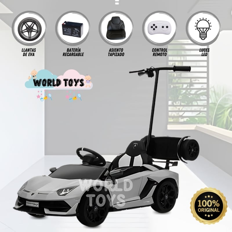 Carro a Bateria para Nino y Adulto AVENTADOR Licensed Gray LAMBORGHINI falabella