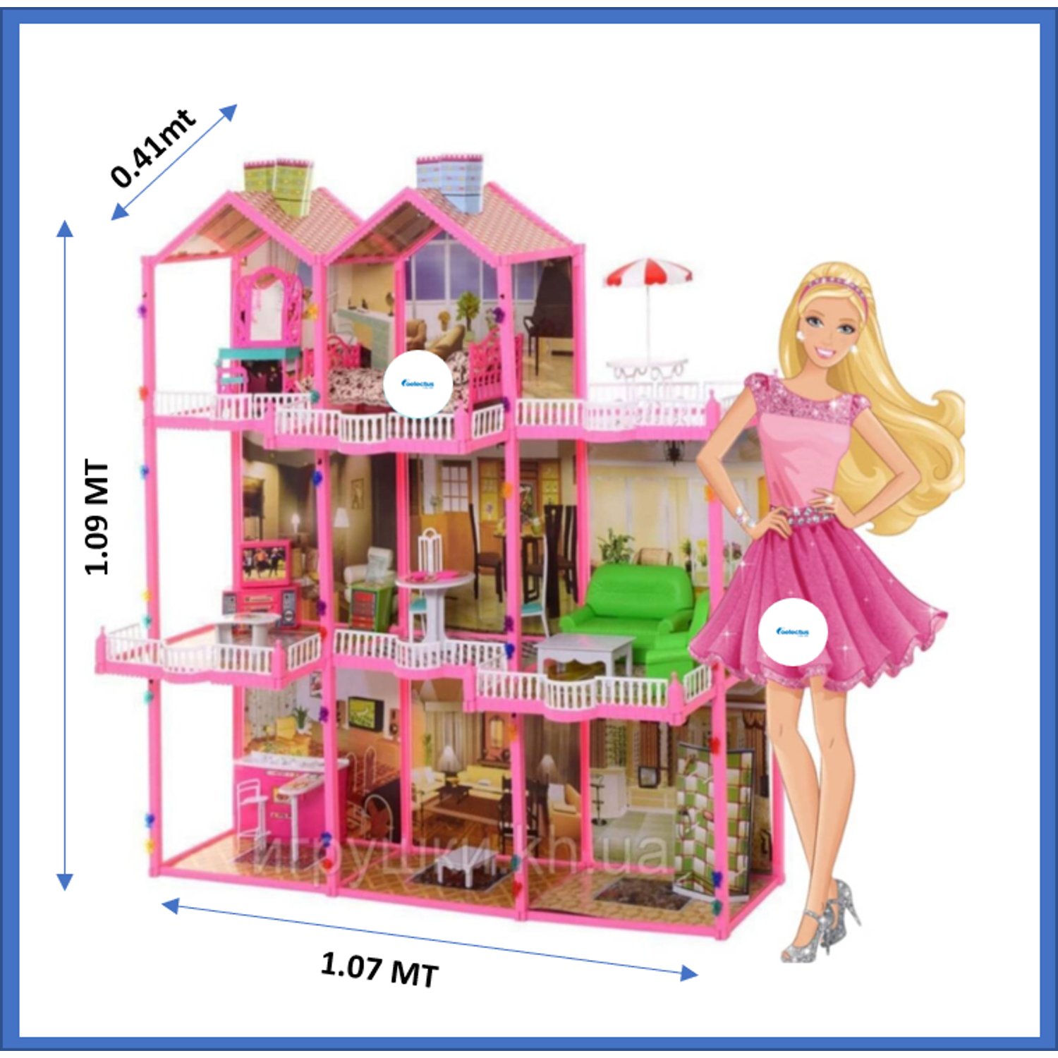 Casa de la Barbie de 3 pisos con muneca fashion