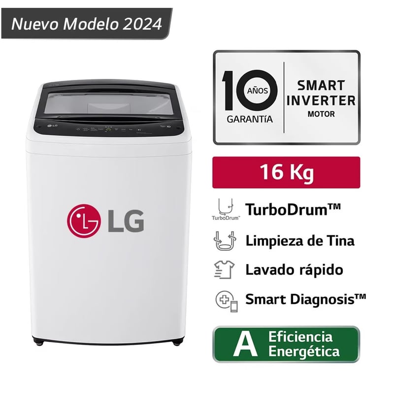 LG - LAVADORA AUTOMÁTICA LG WT16WVTB 16KG BLANCO