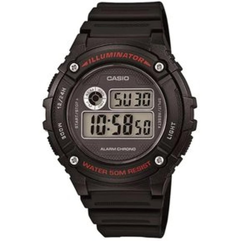 GENERICO - Reloj Digital Casio para hombre con correa de resina negra W216H-1AV