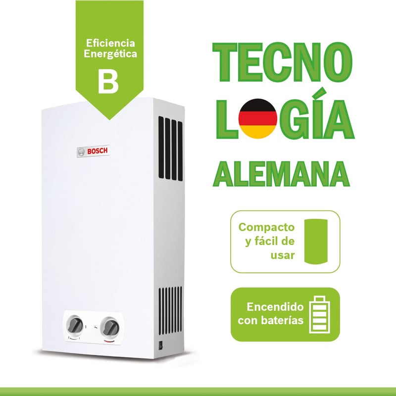 BOSCH - Calentador GN BOSCH AS0 10 Lt.+ Kit