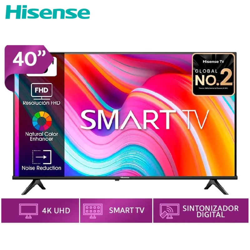 TELEVISOR HISENSE 40 FHD SMART TV CON BLUETOOTH 40A4K HISENSE ...