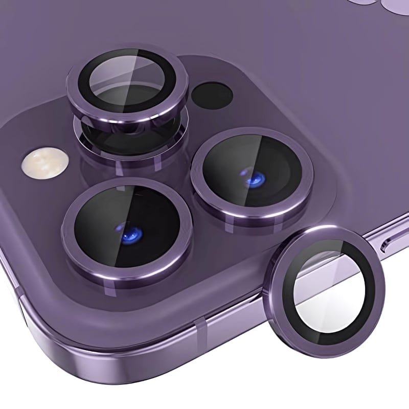 SHIELD - Protector De Cámara Metálico Para iPhone 14 - Color Morado