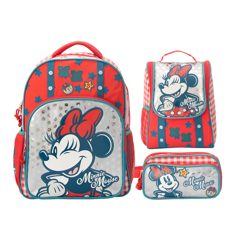 DISNEY - Pack Escolar Mochila Oficio Premium Disney Minnie Mouse Plateado