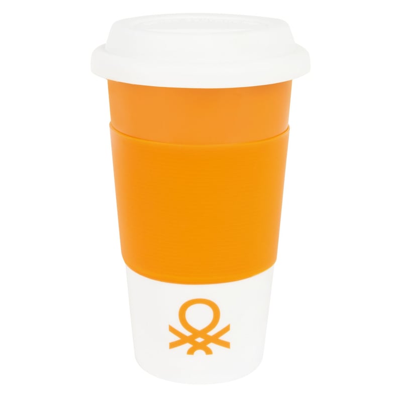 BENETTON - Mug Con Tapa Sili 300ml Naranja