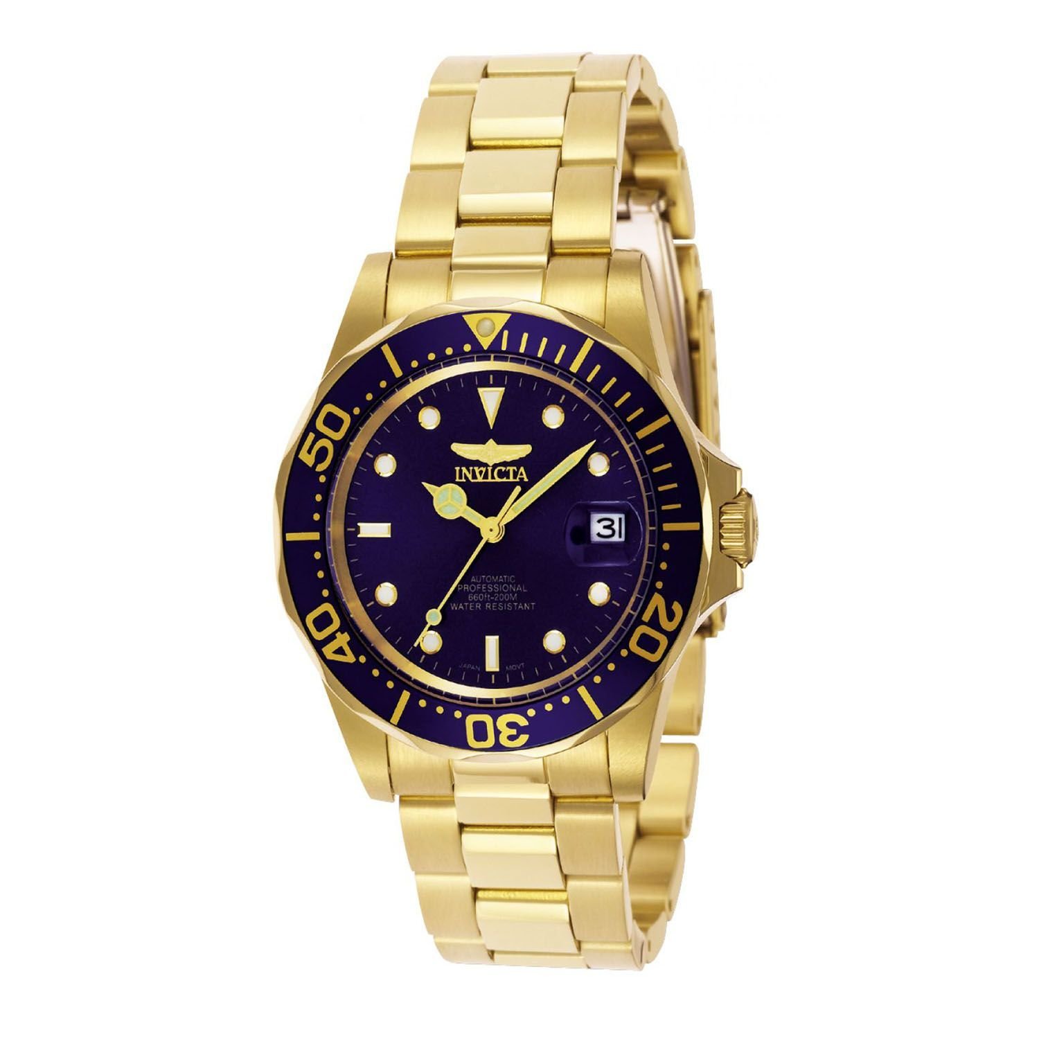 Reloj invicta de hombre dorado shop