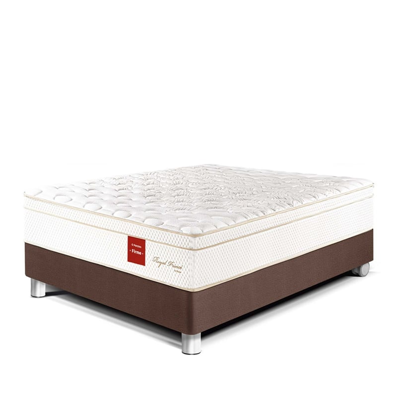 PARAISO - Cama Box Tarima Royal Prince Firme 1.5 Plz + 1 Almohada Viscoelástica + Protector