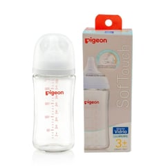 PIGEON - Biberón Softouch Peristaltic Plus Vidrio 240 ml Boca Ancha