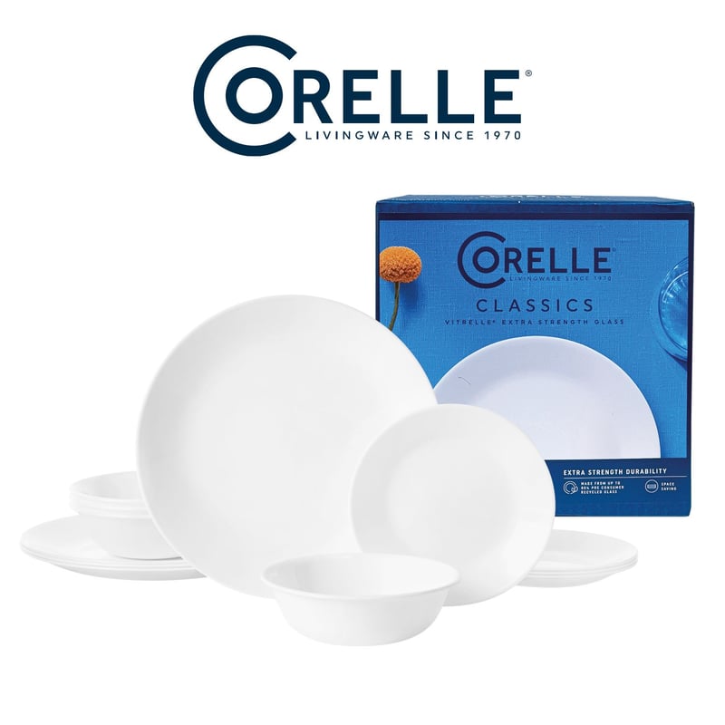 Juego de Vajilla Redonda Blanca de 12 Piezas para 4 Personas CORELLE falabella