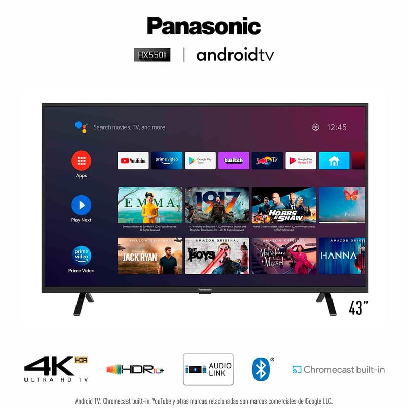 PANASONIC - Televisor Smart TV UHD 4K 43 TC-43HX550P
