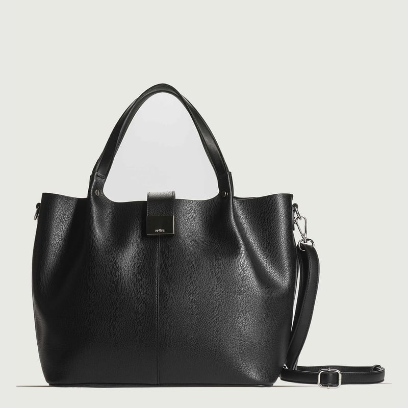 Cartera Claire Efecto Cuero Negro PRUNE falabella