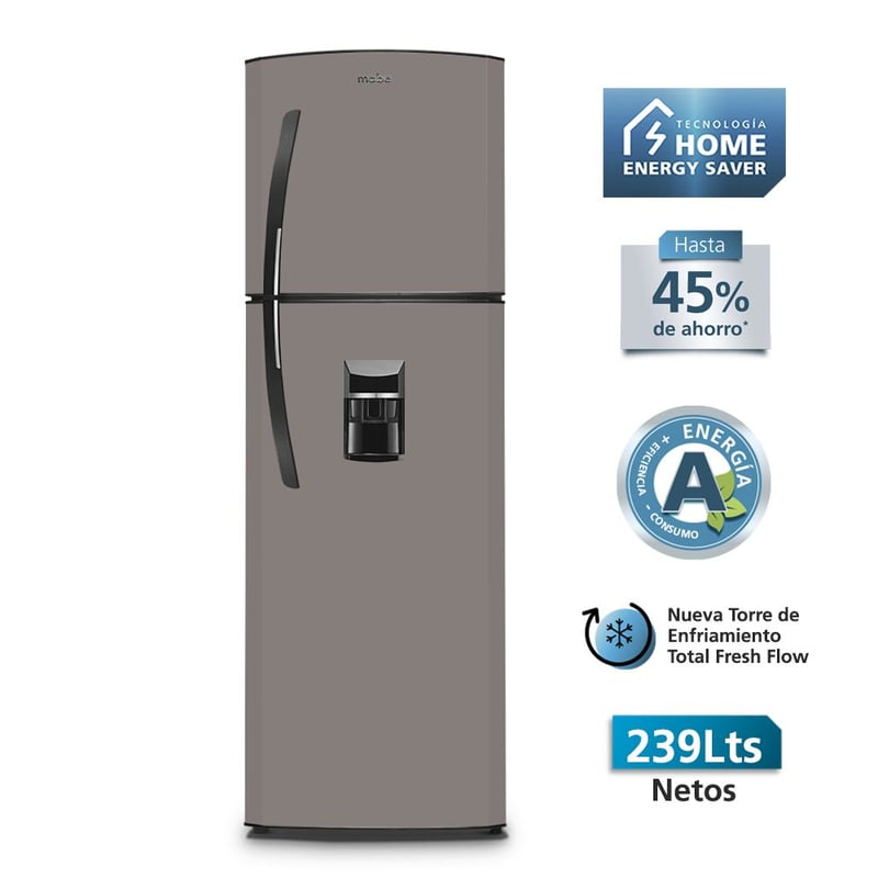 MABE - Refrigeradora No frost 239 Lts Netos Platinum Mabe - RMA255FYPL