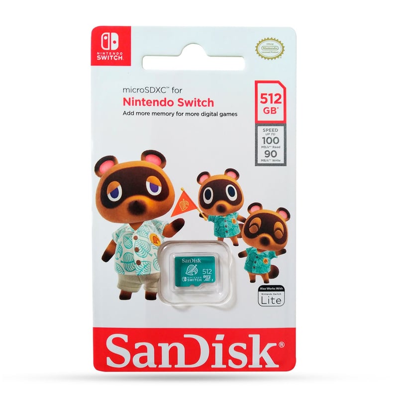 SANDISK - Memoria Micro SD Sandisk 512GB para Nintendo Switch 100 Mb/s