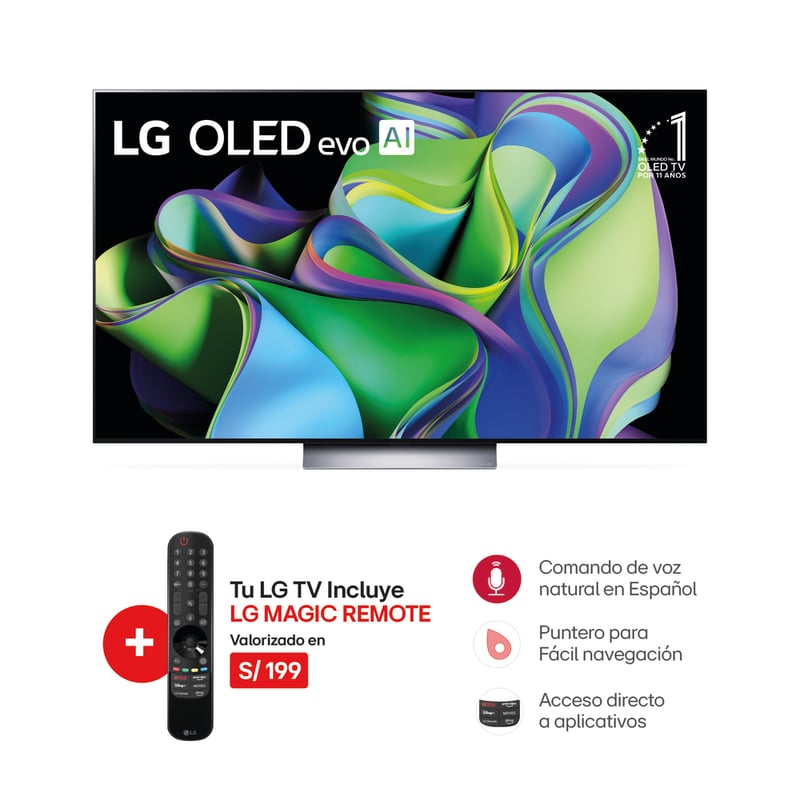 LG - Televisor 55" Lg Oled 4k Thinq Ai Oled55c3psa (2023)