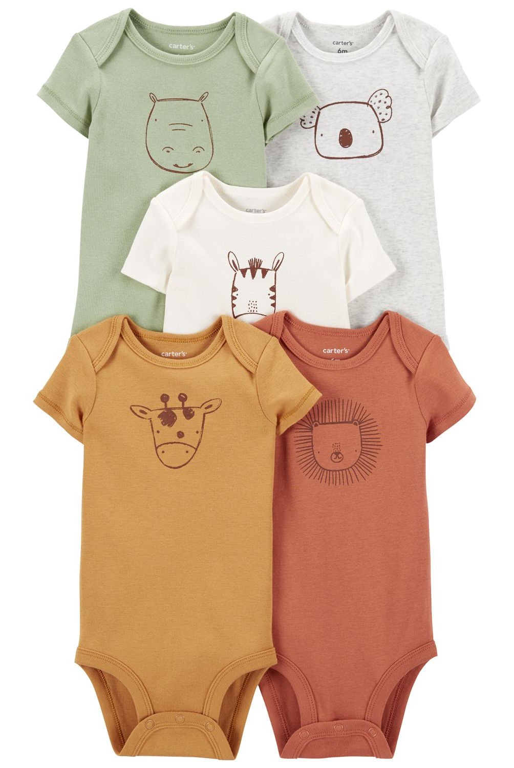 Body Bebé niño niña Pack x5 Manga Corta Algodón Carters CARTER'S ...