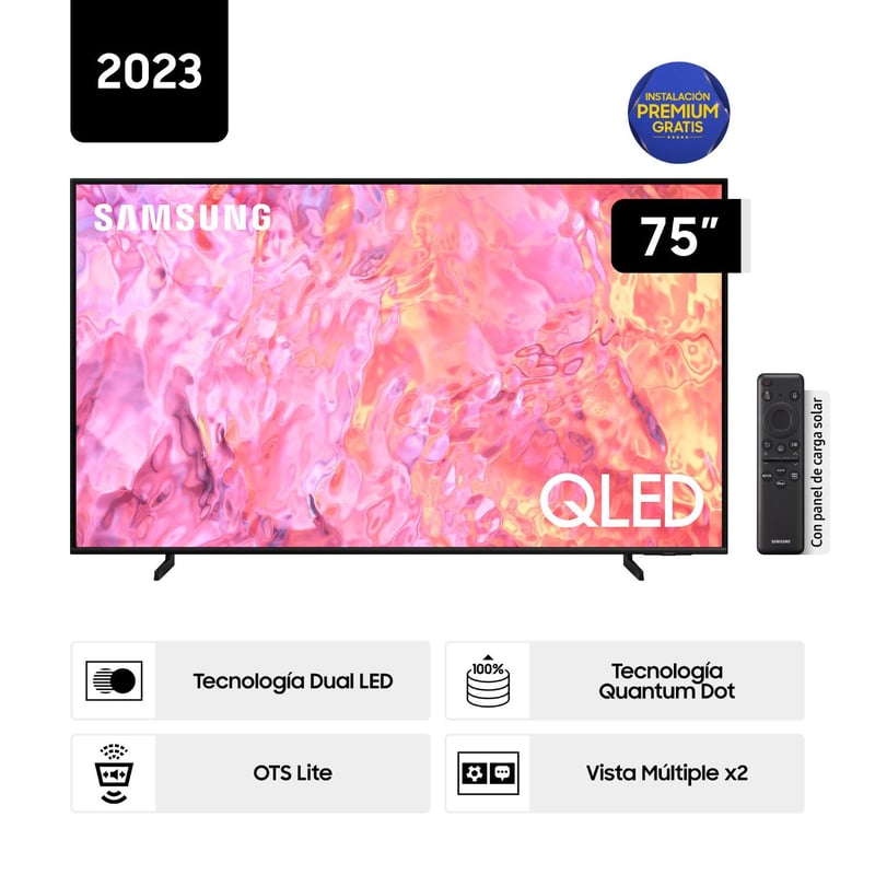SAMSUNG - Televisor Samsung Smart TV 75" QLED 4K QN75Q60CAGXPE (Nuevo)