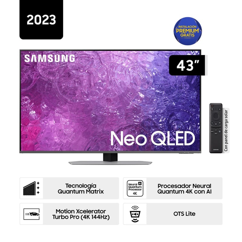SAMSUNG - Televisor Samsung Gaming Smart Tv 43" Neo Qled 4k Mini Led Qn43qn90cagxpe (nuevo)