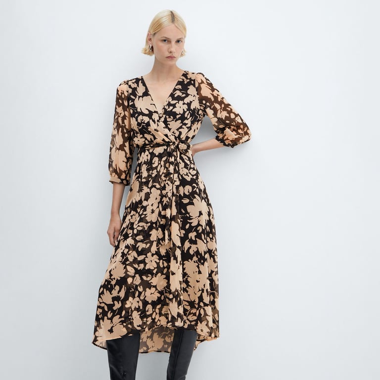 Robe Longue Mango Sans Bretelles à Imprimé Floral - Taille S - Multicolore - Occasion Très Bon état - Pour L'été