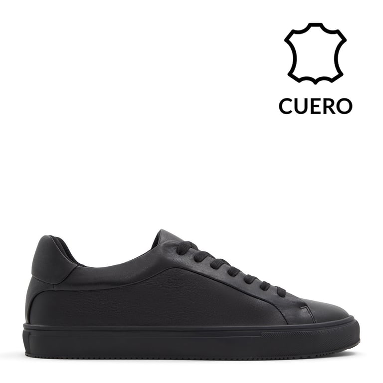 Zapatillas Negras Hombre Tenis Bajos Aldo Cobi Hombre, Negros, Cuero Y  Suela De Goma Zapatillas Hombre Verano Casual
